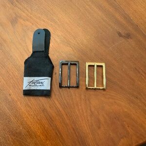 Remo Tullani designer belt buckles, New, never worn. One black, one gold.